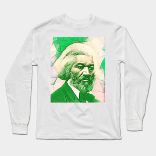 Frederick Douglass Green Portrait | Frederick Douglass Artwork 6 Long Sleeve T-Shirt